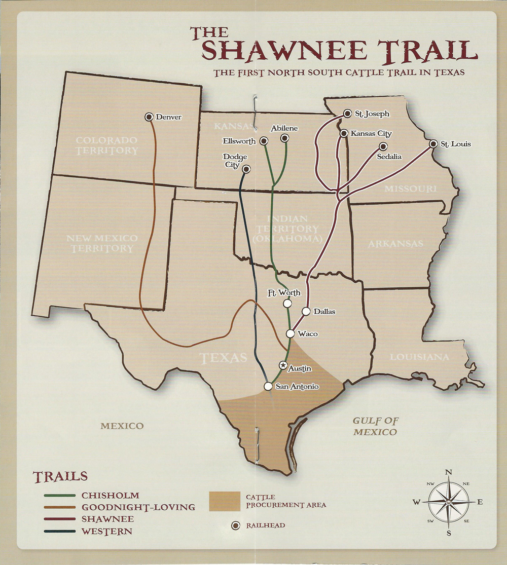 Sedalia Cattle Trail Map Charis Augustina   Shawnee Trail Map 